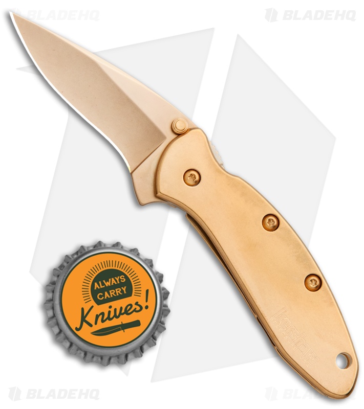 Kershaw Chive Assisted Opening Knife 24K Gold Plated (1.94" Gold) 1600G