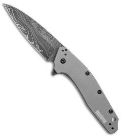 Kershaw Dividend Assisted Opening Knife Gray Aluminum (3" Damascus) 1812GRYDAM