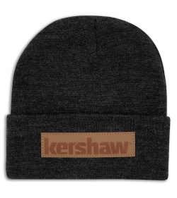 Kershaw Gray Beanie With Faux Leather Patch
