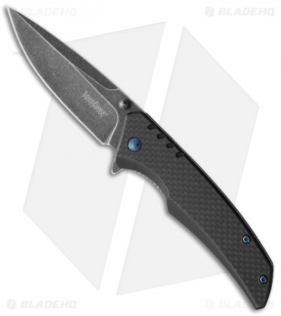 Kershaw Halogen Liner Lock Knife Black G-10/CF (3.25" Black SW) 1336BW