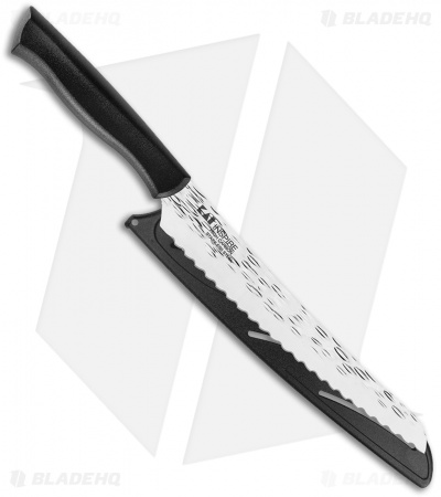 KAI Inspire 9" Hammered Bread Kitchen Knife Black