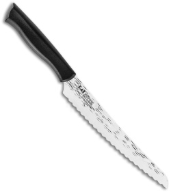 KAI Inspire 9" Hammered Bread Kitchen Knife Black