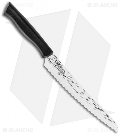 KAI Inspire 9" Hammered Bread Kitchen Knife Black