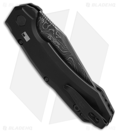 Kershaw Launch 19 Automatic Knife Black Aluminum/CF (3.3" Damascus)