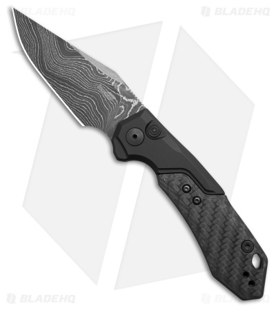 Kershaw Launch 19 Automatic Knife Black Aluminum/CF (3.3" Damascus)