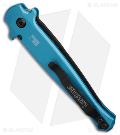 Kershaw Launch 8 Stiletto Automatic Knife Teal/CF (3.5" Black) 7150TEALBLK