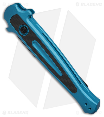 Kershaw Launch 8 Stiletto Automatic Knife Teal/CF (3.5" Black) 7150TEALBLK