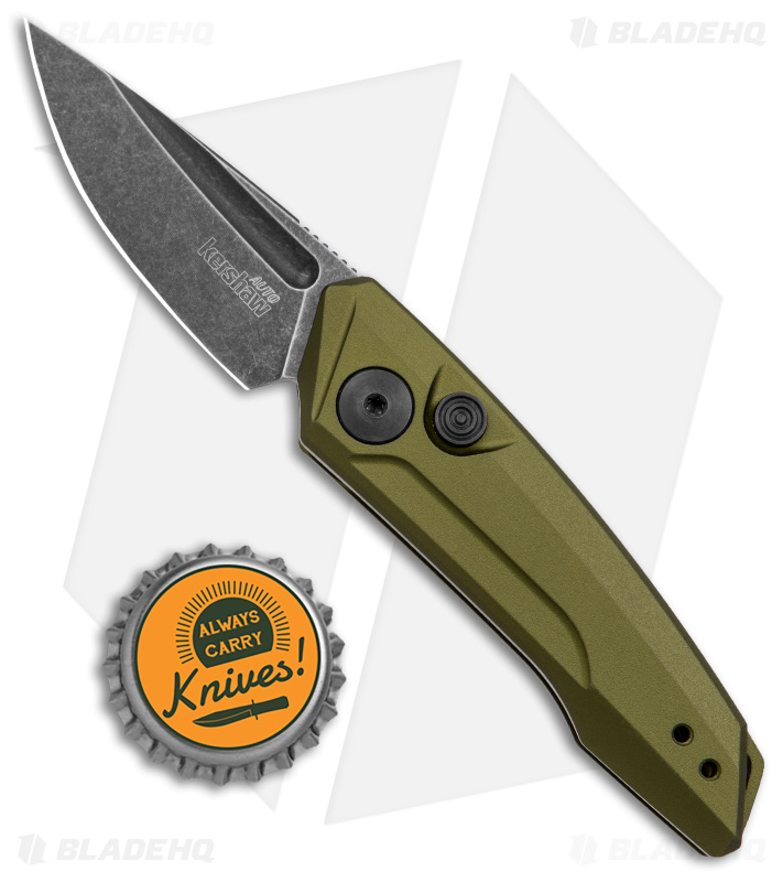 Kershaw Launch 9 Automatic Knife OD Green Aluminum (1.8" Black SW) 7250OLBW