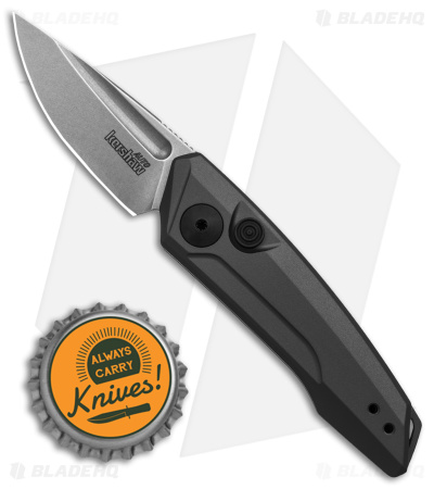 Kershaw Launch 9 Automatic Knife Drop Point Gray Aluminum (1.8" Stonewash)
