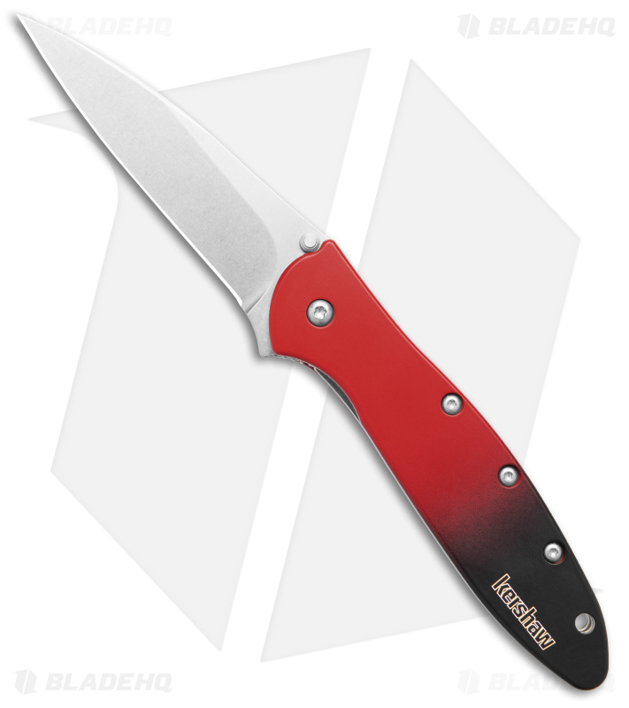 Kershaw Leek MagnaCut Assisted Opening Gradient Red Aluminum (3" Stonewash)