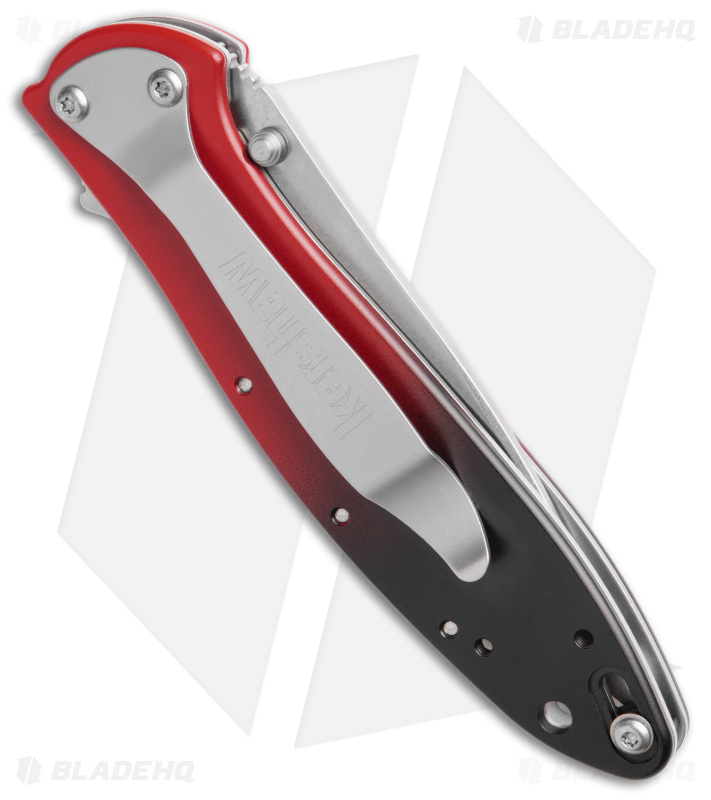 Kershaw Leek MagnaCut Assisted Opening Gradient Red Aluminum (3" Stonewash)