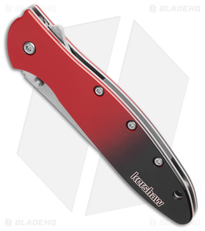 Kershaw Leek MagnaCut Assisted Opening Gradient Red Aluminum (3" Stonewash)