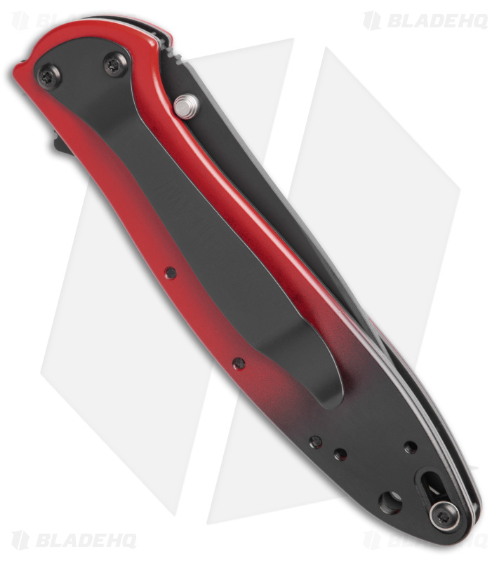 Kershaw Leek MagnaCut Assisted Opening Gradient Red Aluminum (3"  Black)