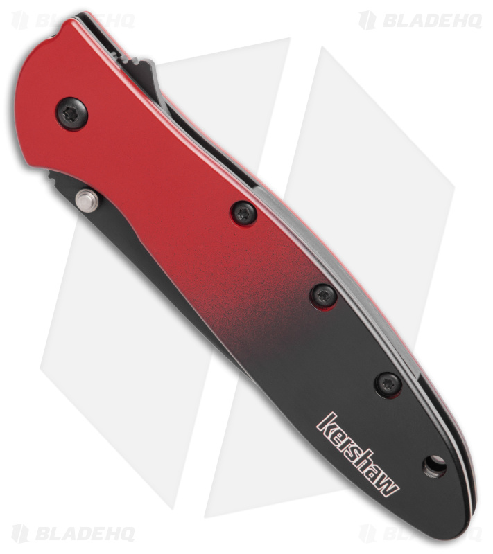 Kershaw Leek MagnaCut Assisted Opening Gradient Red Aluminum (3"  Black)