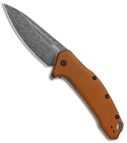 Kershaw Link Drop Point Knife Flat Dark Earth Aluminum (3.25" BlackWash) 