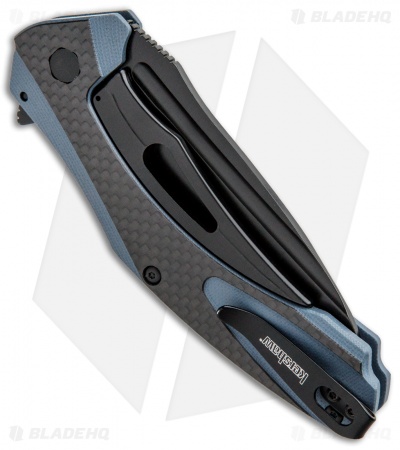 Kershaw Natrix XL Sub-Frame Lock Knife Blue G-10/CF (3.75" Black) 7008CFBLK