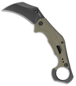 Kershaw Outlier Assisted Karambit Knife OD Green GRN (2.5" Black Stonewash)