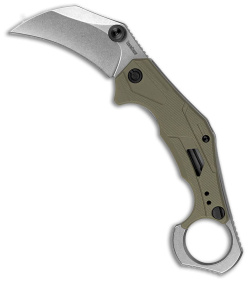 Kershaw Outlier Assisted Karambit Knife OD Green GRN (2.5" Stonewash)