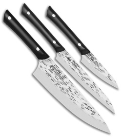 Kershaw Inspire Utility Kitchen Knife Set Black Synthetic (Hammered)