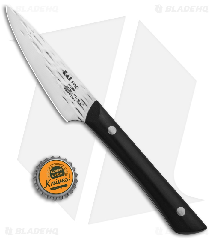 KAI PRO 3.5" Paring Kitchen Knife Black POM/Hammered