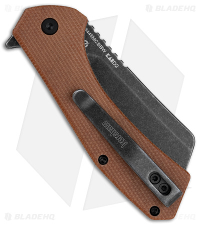 Kershaw Static Cleaver Liner Lock Knife Brown Micarta (2.8" Black SW D2)