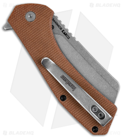 Kershaw Static Cleaver Liner Lock Knife Brown Micarta (2.8" SW D2)