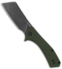 Kershaw Static Cleaver Liner Lock Knife Green Micarta (2.8" Black SW D2)