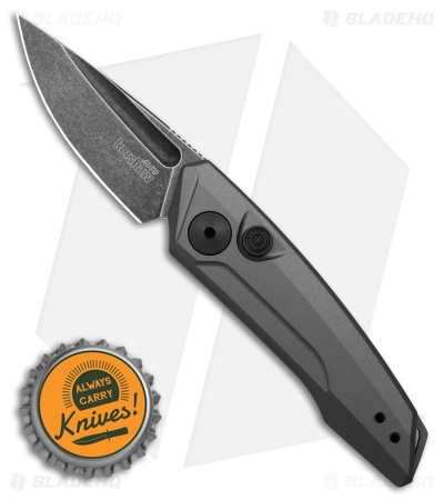 Kershaw Launch 9 Automatic Knife Drop Point Gray Aluminum (2" Black SW)