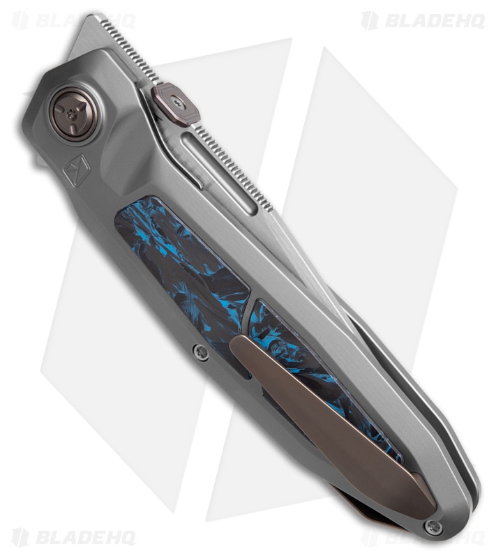 Ketuo Bratva Knife Titanium/Blue Marbled CF Satin