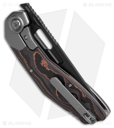 Ketuo Yakuza Frame Lock Knife Titanium/Copper Foil Carbon Fiber (3.3" Black)