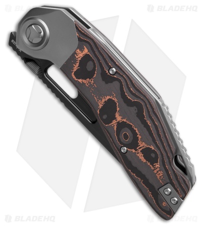 Ketuo Yakuza Frame Lock Knife Titanium/Copper Foil Carbon Fiber (3.3" Black)
