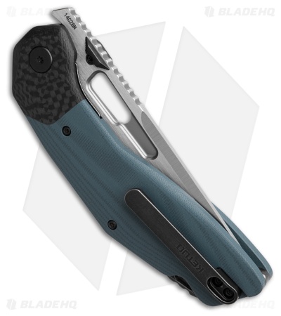 Ketuo Yakuza Liner Lock Knife Blue G-10/Carbon Fiber Bolster (3.3" Satin)