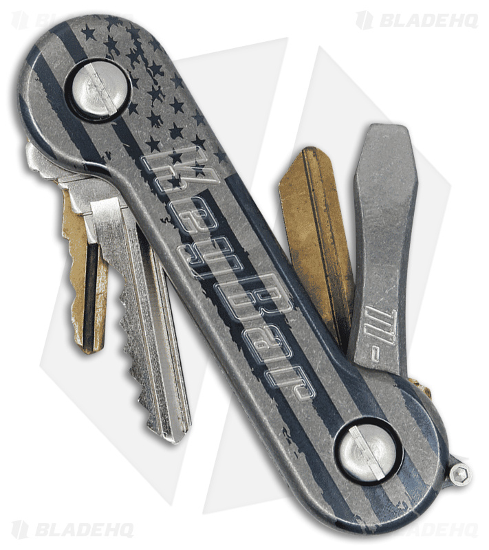 KEY-BAR Preamble Black American Flag Aluminum Pocket Key Holder/Organizer