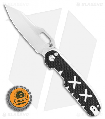 Kizer Cormorant Plunge Lock Knife Black/White X's G-10 (3.25" Satin) Ki4562A1