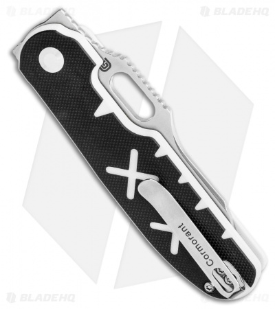 Kizer Cormorant Plunge Lock Knife Black/White X's G-10 (3.25" Satin) Ki4562A1