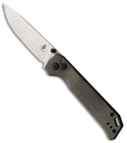 Kizer Begleiter 2 Button Lock Knife Green Linen Micarta (3.5" Satin)