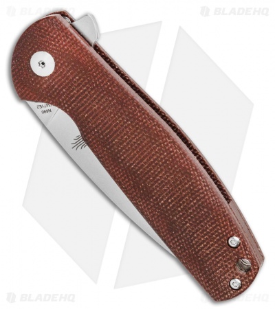 Kizer Vanguard Laconico Gemini Flipper Brown Micarta (3.1" Stonewash) V3471E2