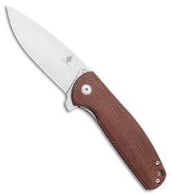 Kizer Vanguard Laconico Gemini Flipper Brown Micarta (3.1" Stonewash) V3471E2