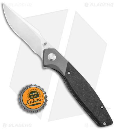 Kizer Manganas Grazioso Frame Lock Knife Carbon Fiber/Titanium (3.4" Satin 20CV)