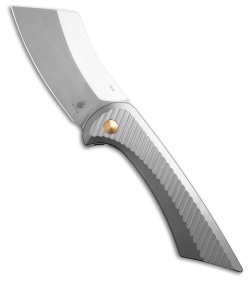 KINTETSU SERIES15200系　AOZORA Kizer Dawn Frame Lock Knife Silver Ti Satin Ki3673A2