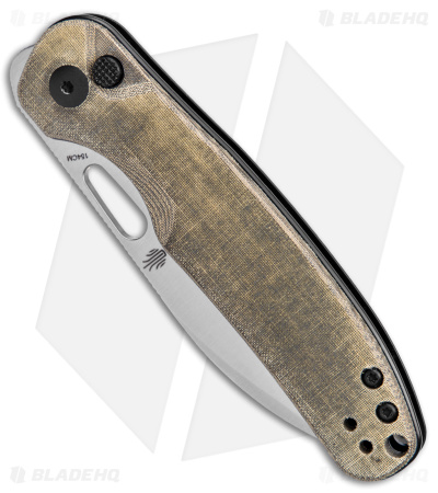 Kizer Azo Hic-cup Button Lock Knife Green Micarta (3.1" Satin) V3606C1