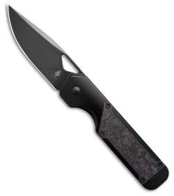 Kizer Millitaw Frame Lock Knife Black Ti/ Purple Haze FC (3.4" Black) Ki3634A2