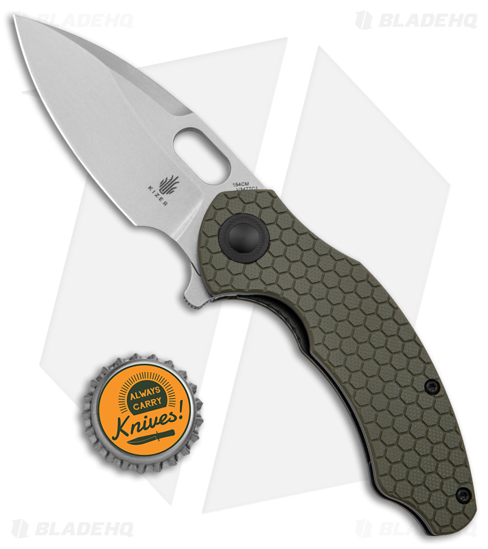 Kizer Vanguard Mini Roach - Flipper Knife | OD Green G-10 | Blade HQ