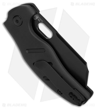 Kizer Vanguard Mini Sheepdog C01C Button Lock Knife Black Aluminum (2.6" Black)