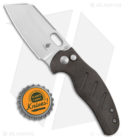 Kizer Mini Sheepdog C01C Button Lock Knife Black Richlite (2.6" Stonewash)