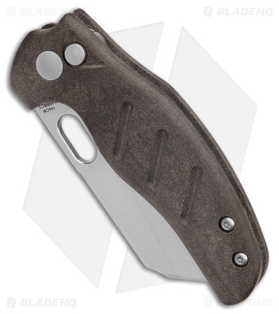 Kizer Mini Sheepdog C01C Button Lock Knife Black Richlite (2.6" Stonewash)