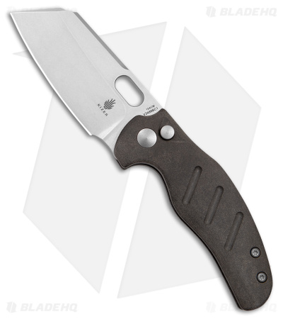 Kizer Mini Sheepdog C01C Button Lock Knife Black Richlite (2.6" Stonewash)