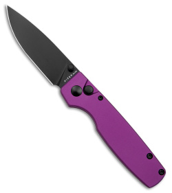 Kizer Vanguard Original Button Lock Knife Purple Aluminum (3" Black) 