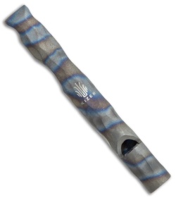 Kizer Siren 1 EDC Whistle Bottle Opener Keychain - Flamed Sculpted Ti