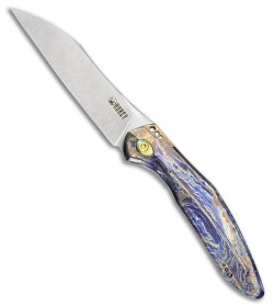 Kubey Barracuda Liner Lock Knife Flame Titanium (3.3" Satin M390)